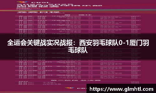 全运会关键战实况战报：西安羽毛球队0-1厦门羽毛球队